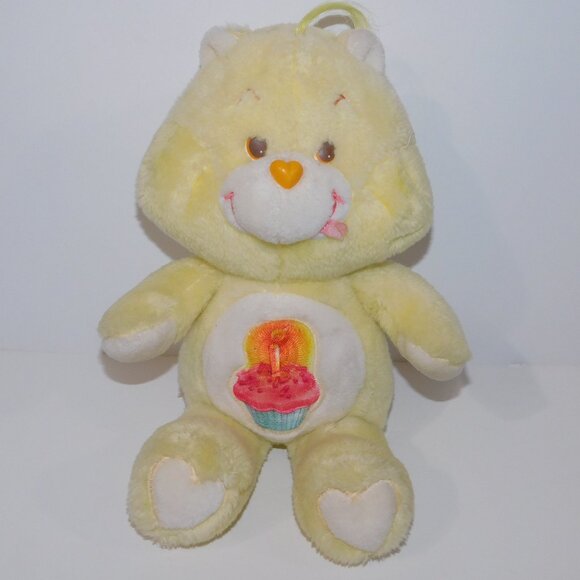 Vintage 1983 Kenner AGC Care Bears 13" Plush Stuffed Yellow Birthday Bear 80s - Picture 1 of 7